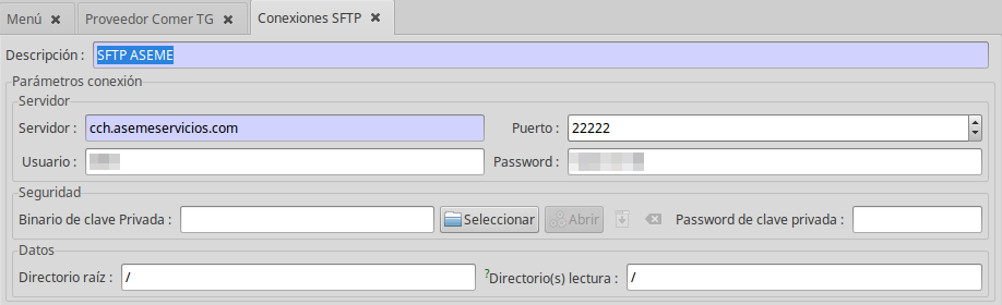 Configuració SFTP