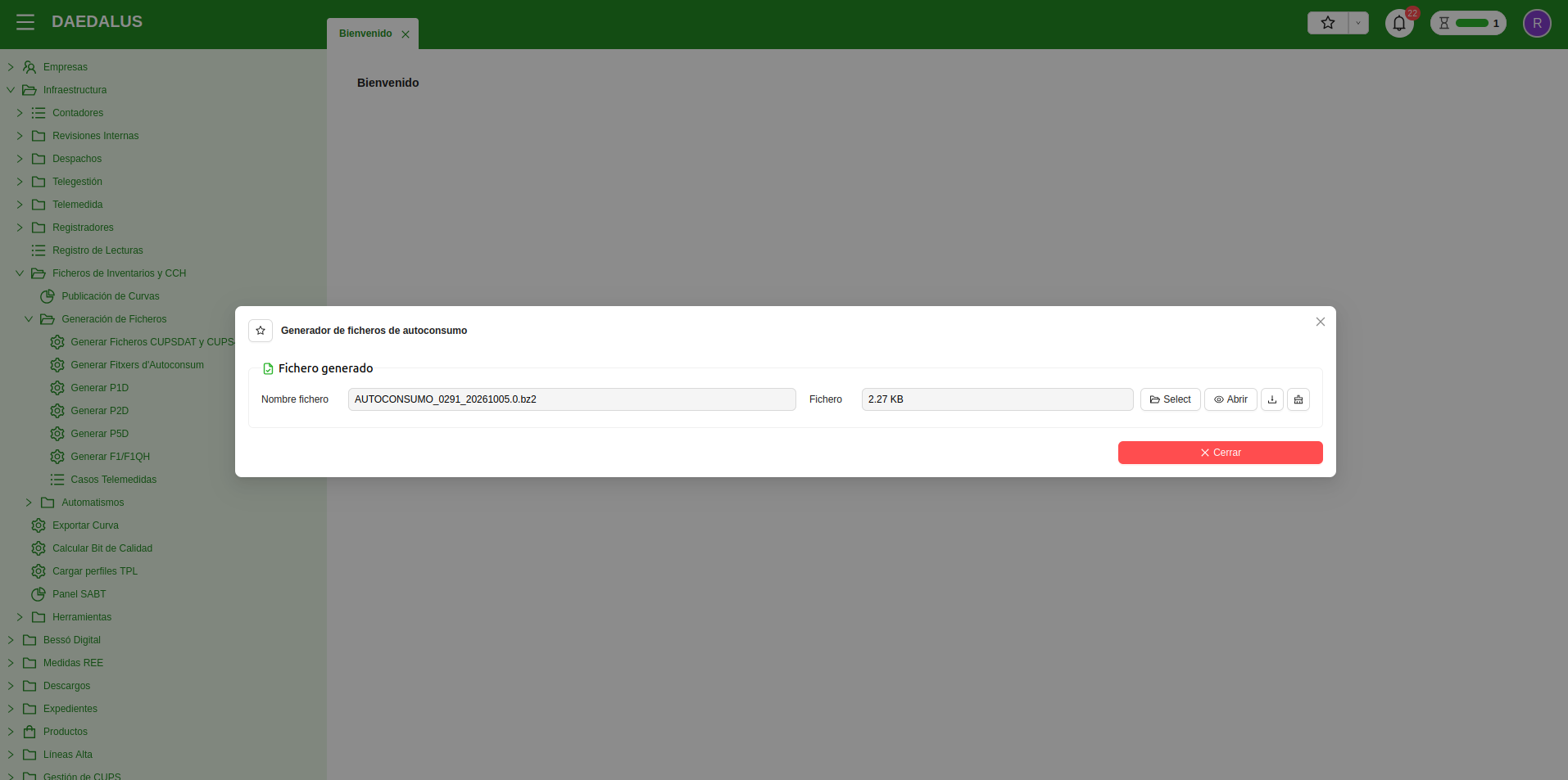 Descargar fichero de inventario generado